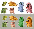 Cute monsters isolated