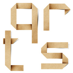 Wall Mural - origami alphabet letters recycled paper craft.