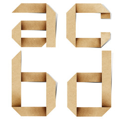 Wall Mural - origami alphabet letters recycled paper craft.