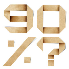 Wall Mural - origami alphabet letters recycled paper craft.