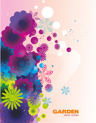 Wall Mural - diseño de flores en vector