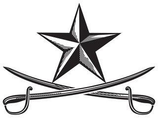 star and cross swords