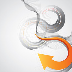 Wall Mural - orange arrow business background