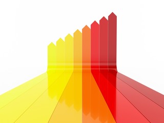 Colorful gradient arrows