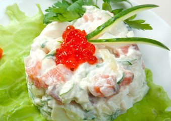 Wall Mural - Salad with salmon and roe