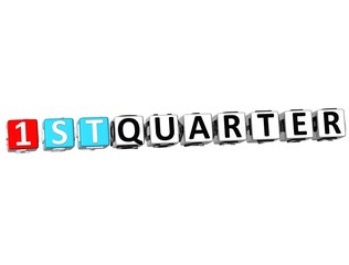 Leinwandbilder - 3D 1 St Quarter Cube Text
