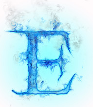 Letter E In Blue Ink Design