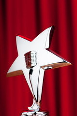 Wall Mural - star award against curtain background
