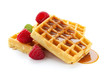 © eyewave - waffles with raspberries and caramel sauce