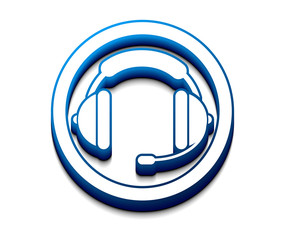 Sticker - 3d glossy headset web icon
