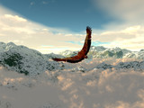 Fototapeta  - eagle in the cold mountains
