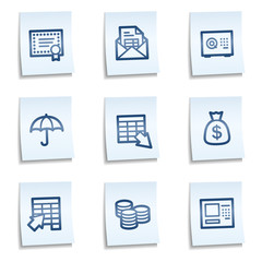 Wall Mural - Banking  web icons, blue notes