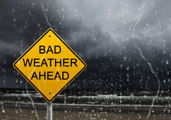 warning sign of bad weather ahead