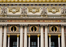 Close Up Of The Academie De Musique In Paris