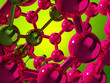 green_violet reflective atoms on green background