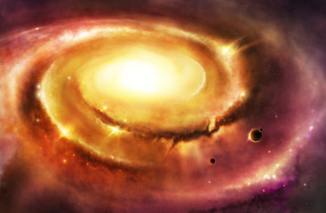 detailed fantasy galaxy core in far deep space