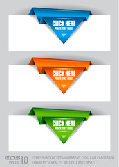 Poster - Paper origami arrow paper tags