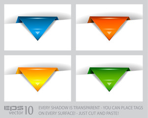 Poster - arrow paper tags with transparent shadows
