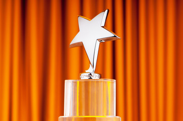 Wall Mural - star award against curtain background