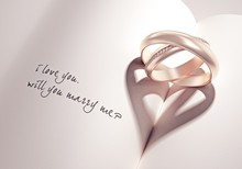 Heartshadow On A Book Middle - I Love You - Will You Marry Me