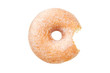 Sugar Ring Donut with Bite Missing on a White Background