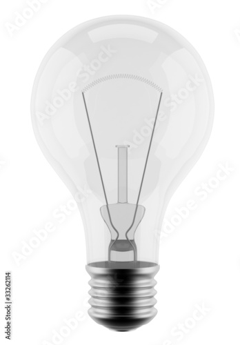 Light bulb 3d. Isolated on white background