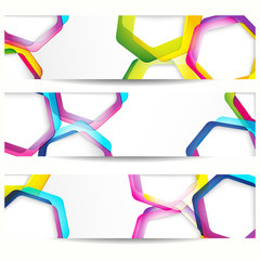 Wall Mural - Abstract banner with forms of empty frames for your web design.