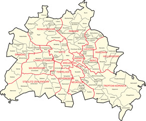  Berlin, Bezirke, Ortsteile