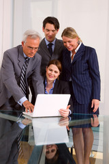 Wall Mural - businessman and businesswoman during a meeting