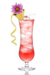 Wall Mural - Red alcohol cocktail with pineapple, lemon, cold vodka