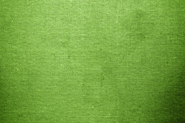Closeup of green textured canvas surface