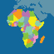 Map of Africa in pixel-art style