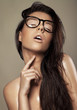 Sexy brunette in a glasses