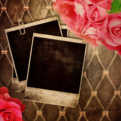 Wall Mural - Old frame for photo on vintage background