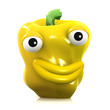 3d Yellow pepper smiles at  you