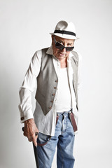 Wall Mural - fashion grandpa