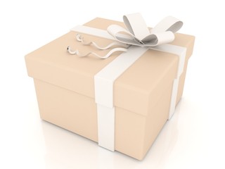 Poster - gift box over white background 3d illustration