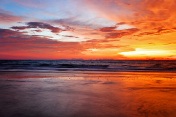 Tropical colorful sunset.