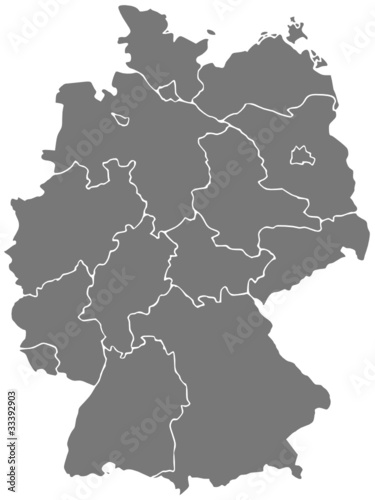 Obraz w ramie Deutschland Bundesländer