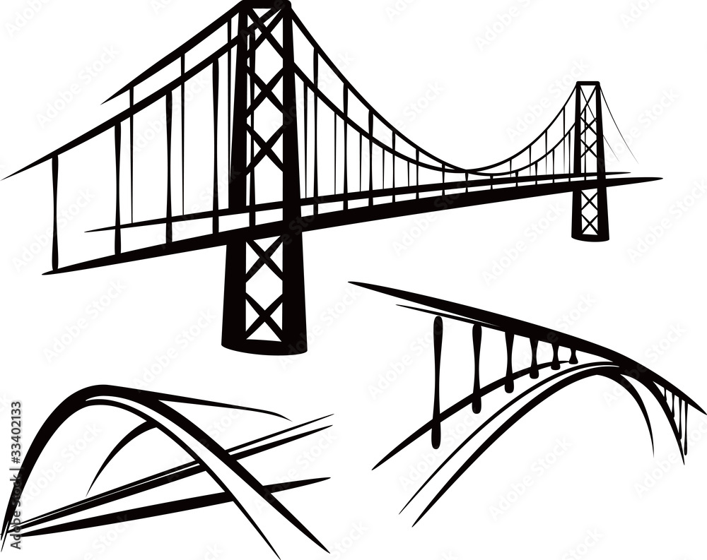 set of bridges Stock Vector | Adobe Stock