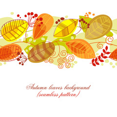 Poster - Autumn leaves background (seamless pattern)