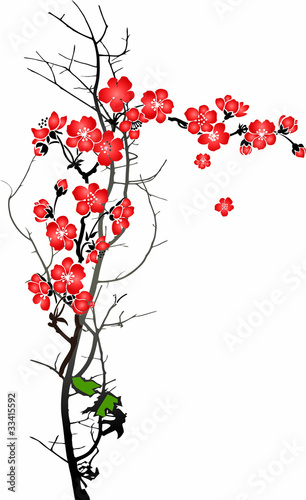 Naklejka dekoracyjna Blooming cherry