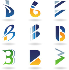 Vector illustration of abstract icons based on the letter B