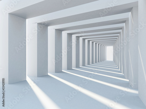 Tapeta ścienna na wymiar Abstract interior architecture with row of plain columns