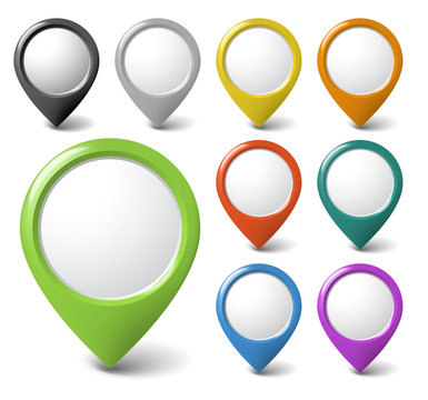 Set of round 3D pointers with place for your content