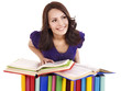 © Gennadiy Poznyakov - Girl with stack color book .