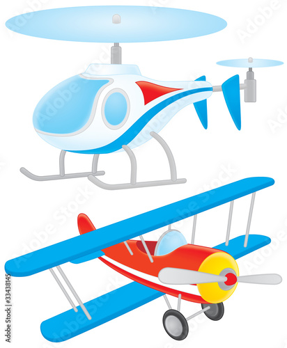 Fototapeta dla dzieci Airplane and helicopter