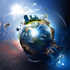 Wall Mural - Earth with the different elements