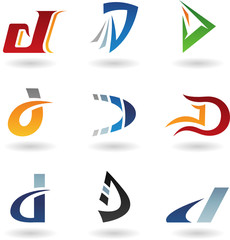 Vector illustration of abstract icons based on the letter D