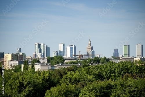 Naklejka na szybę Warsaw city panorama